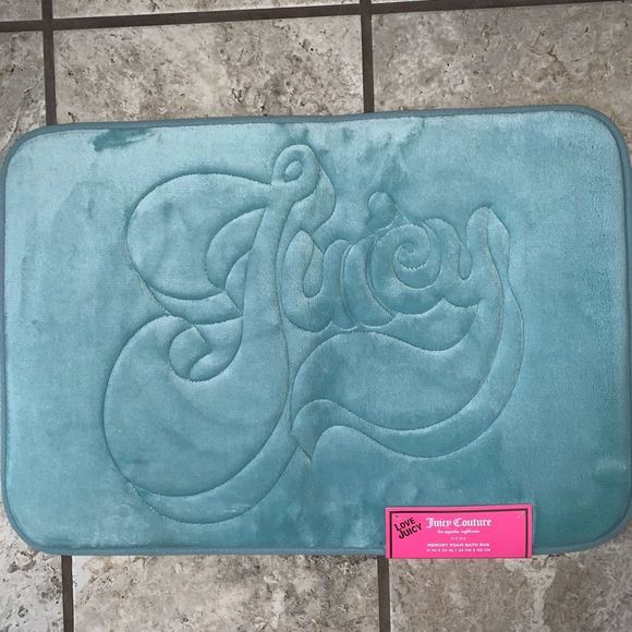 Juicy Couture Bath Nwt Teal Juicy Couture Memory Foam Bath Mat
